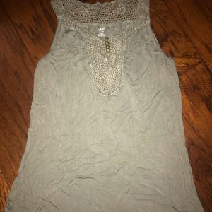 Sleeveless olive green top